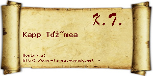 Kapp Tímea névjegykártya